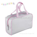 Cheap Micro-Fibre cosmetic bag with fashionable looking and double handle